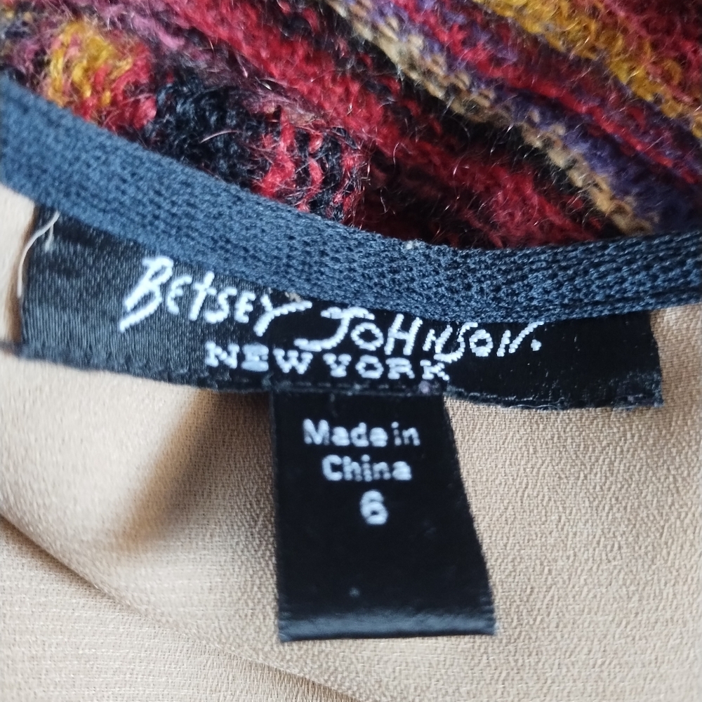 Vintage Betsey Johnson Black Label Black Mesh  Rose Embroidered Mini Skirt 6 - Picture 5 of 5